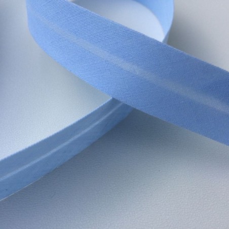 Biais textile 20mm bleu clair (vendu au mètre)