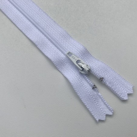 Fermeture éclair zip nylon 18cm Blanc