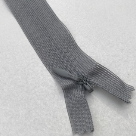 Fermeture éclair zip invisible 18cm gris