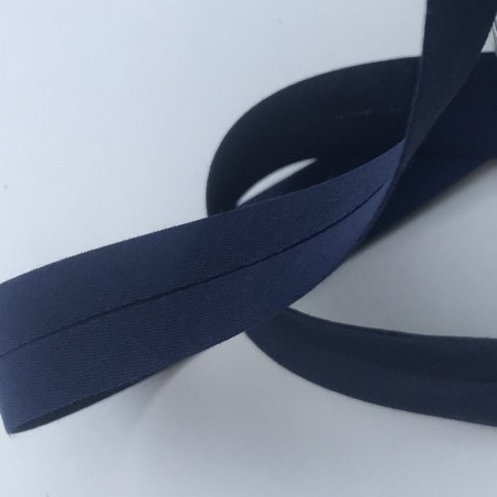Biais textile 20mm bleu marine (vendu au mètre)